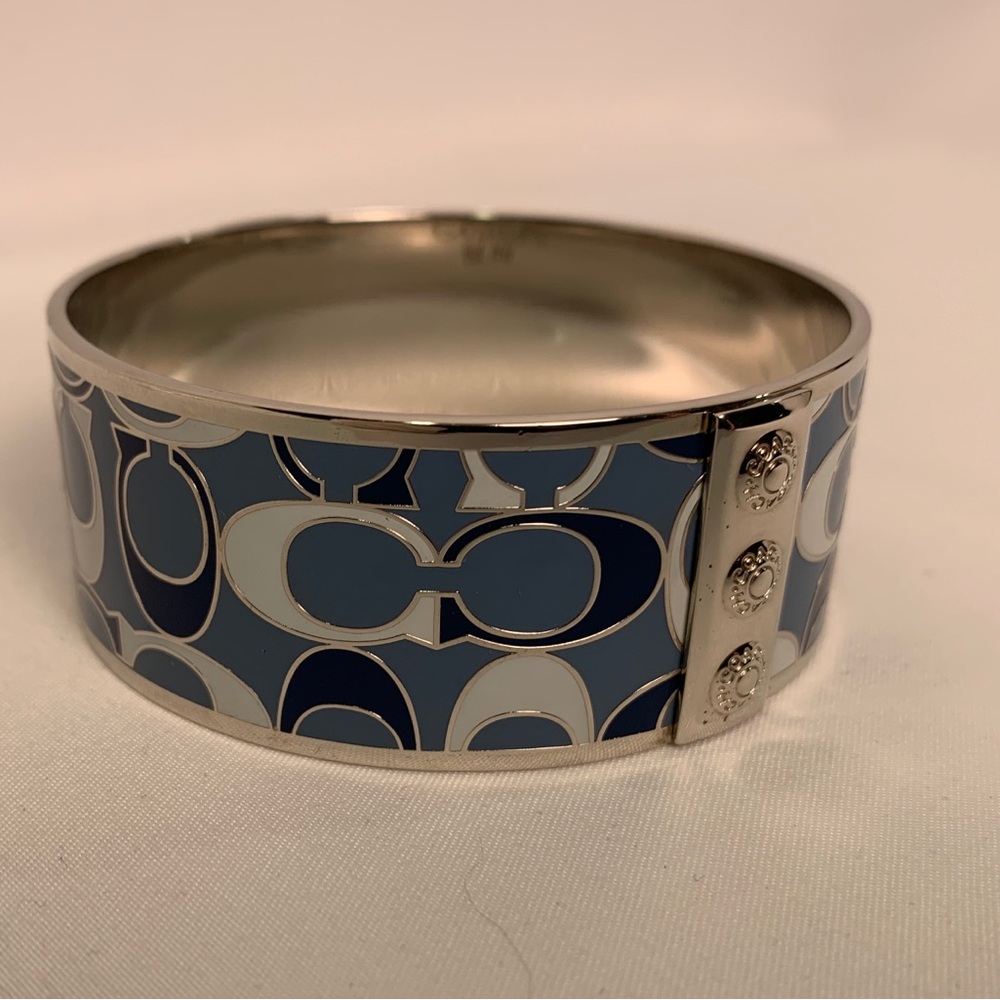 Coach Blue Silver Bangle Bracelet - Picture 9 of 10